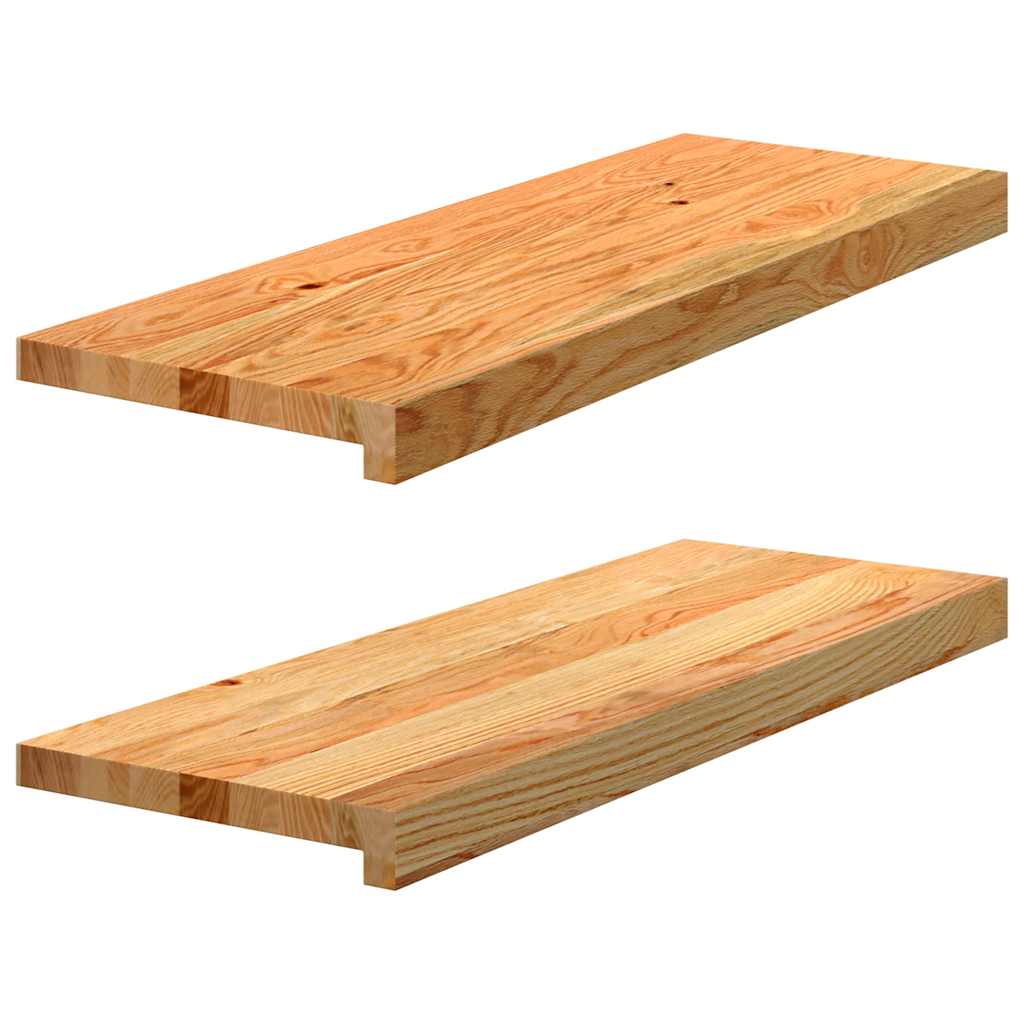 vidaXL Window Sills 2 pcs Light Brown 70x30x2 cm Solid Wood Oak 1