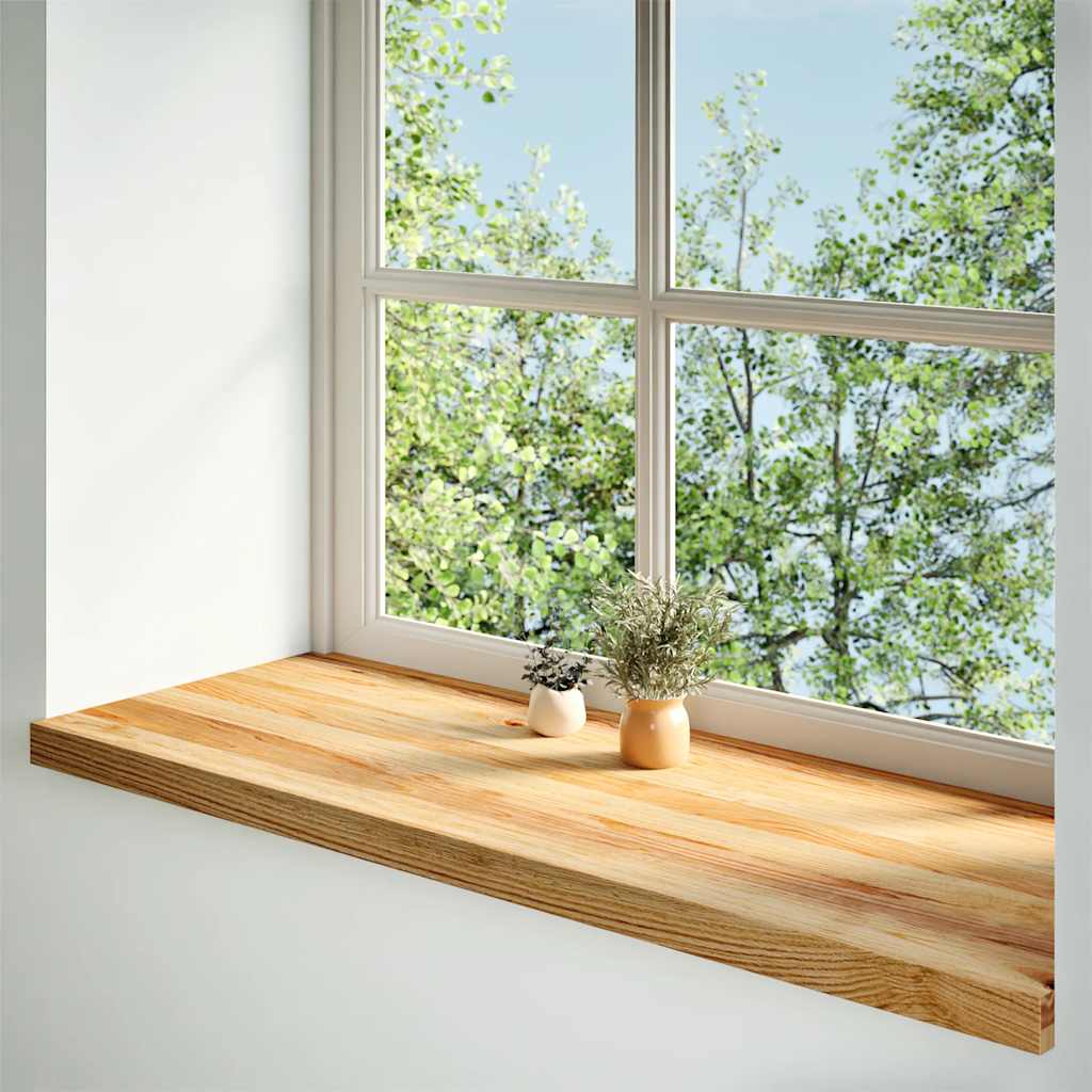 vidaXL Window Sills 2 pcs Solid Wood Oak Depth 40 cm Light Brown