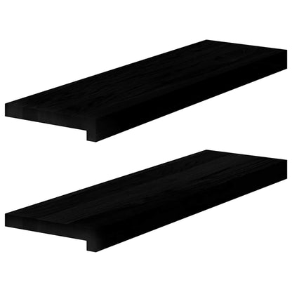 vidaXL Window Sills 2 pcs Brown Black 70x20x2 cm Solid Wood Oak 1