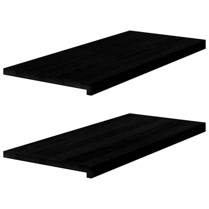 vidaXL Window Sills 2 pcs Brown Black 90x40x2 cm Solid Wood Oak 1
