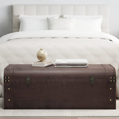 Treasure Chest with Latches Dark Brown 90x50x39,5 cm Plywood 110 cm 50 cm
