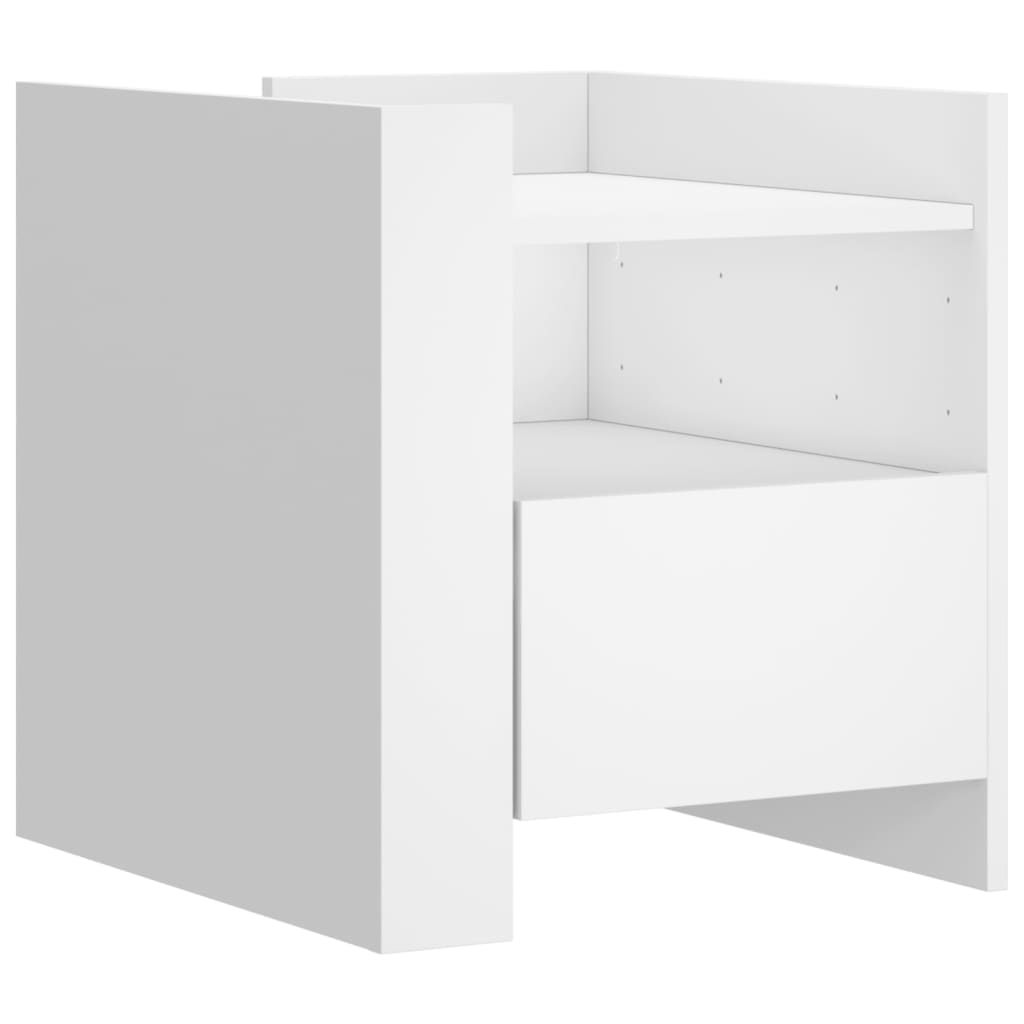 vidaXL Bedside Cabinet White 45x50x50 cm Engineered Wood 2