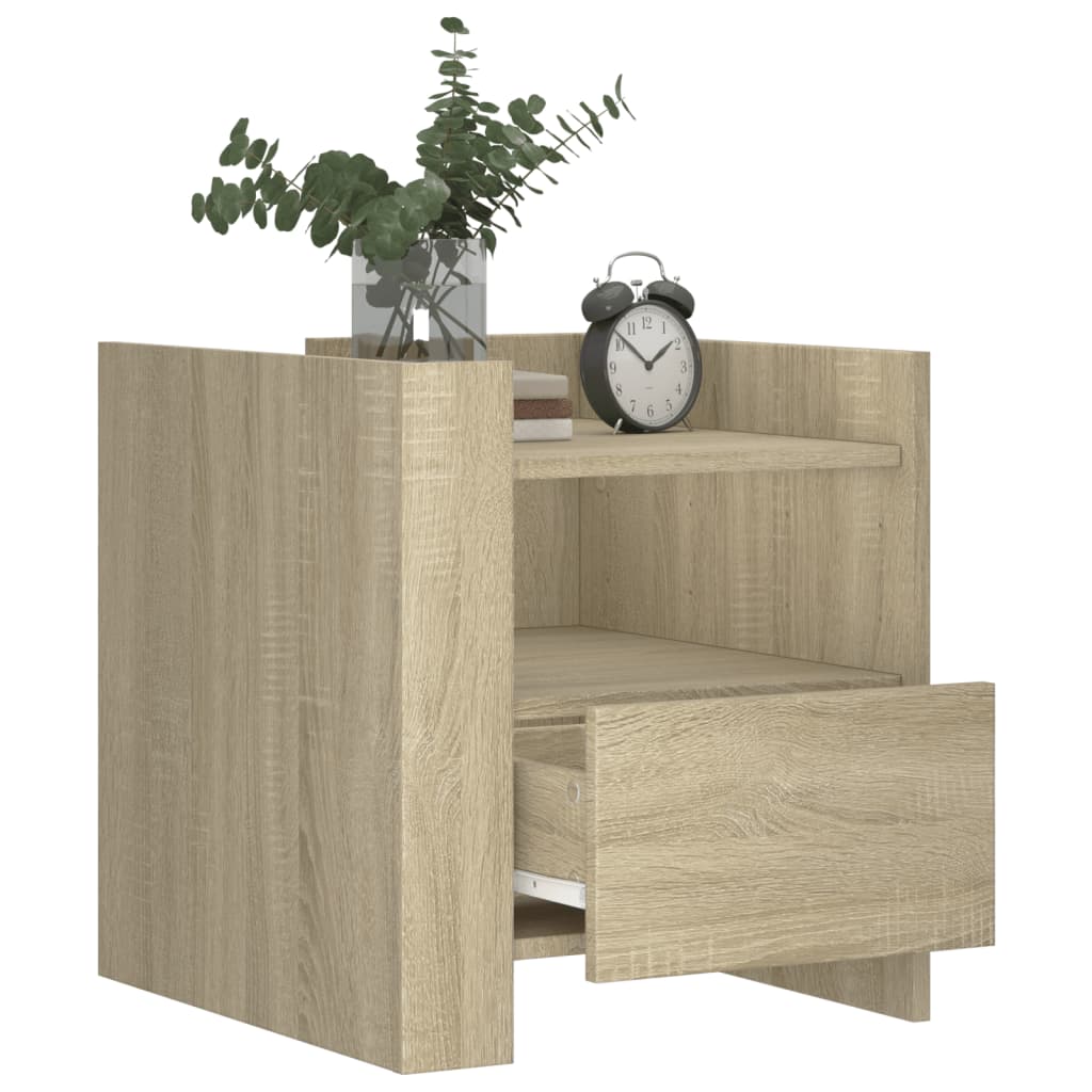 vidaXL Bedside Cabinet Sonoma Oak 45x50x50 cm Engineered Wood 3