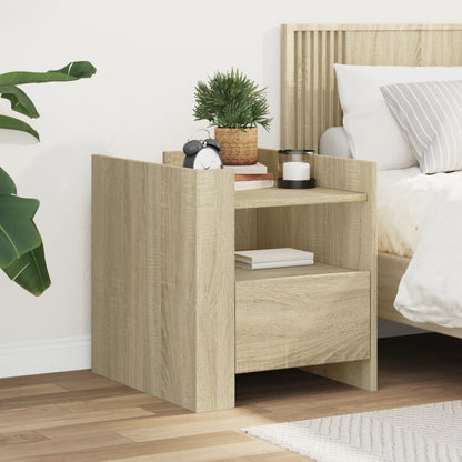 vidaXL Bedside Cabinet Sonoma Oak 45x50x50 cm Engineered Wood 1