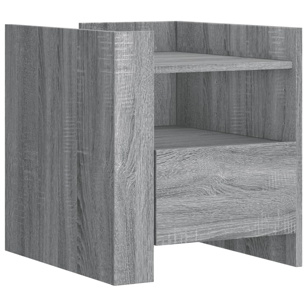 vidaXL Bedside Cabinet Grey Sonoma 45x50x50 cm Engineered Wood 2