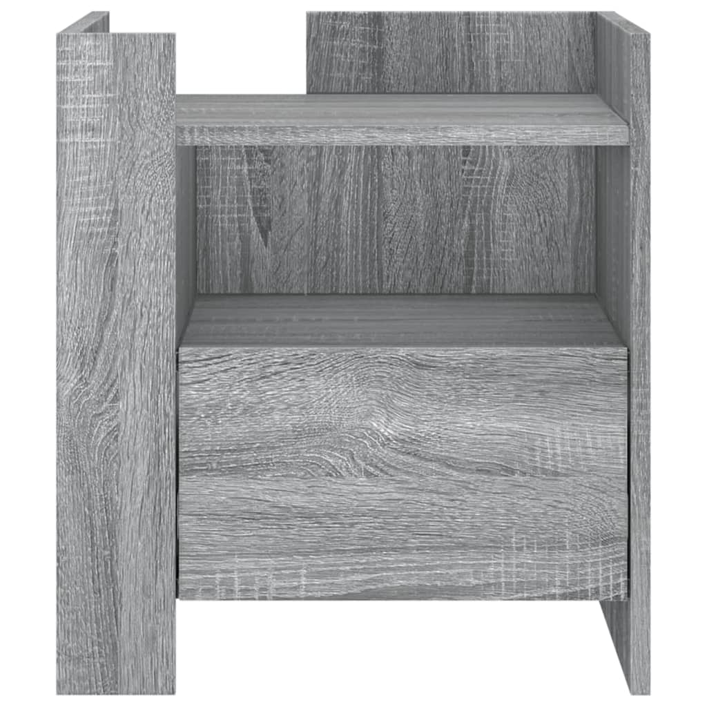 vidaXL Bedside Cabinet Grey Sonoma 45x50x50 cm Engineered Wood 4