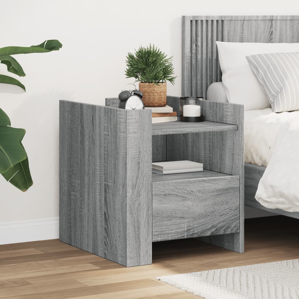 vidaXL Bedside Cabinet Grey Sonoma 45x50x50 cm Engineered Wood 1
