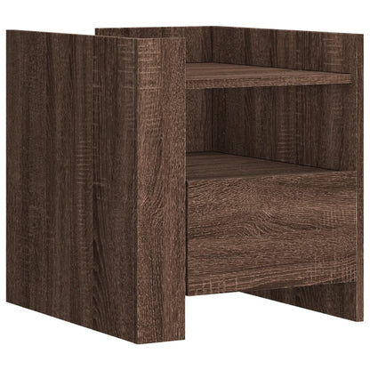 vidaXL Bedside Cabinet Brown Oak 45x50x50 cm Engineered Wood 2