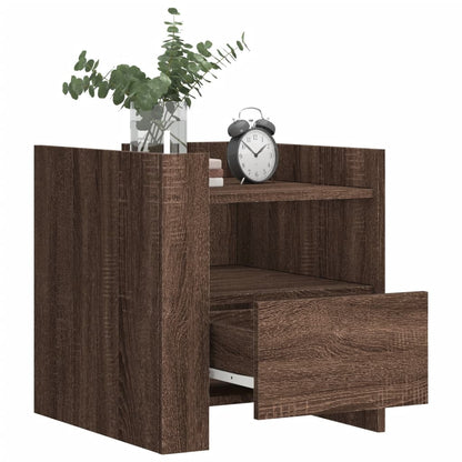 vidaXL Bedside Cabinet Brown Oak 45x50x50 cm Engineered Wood 3