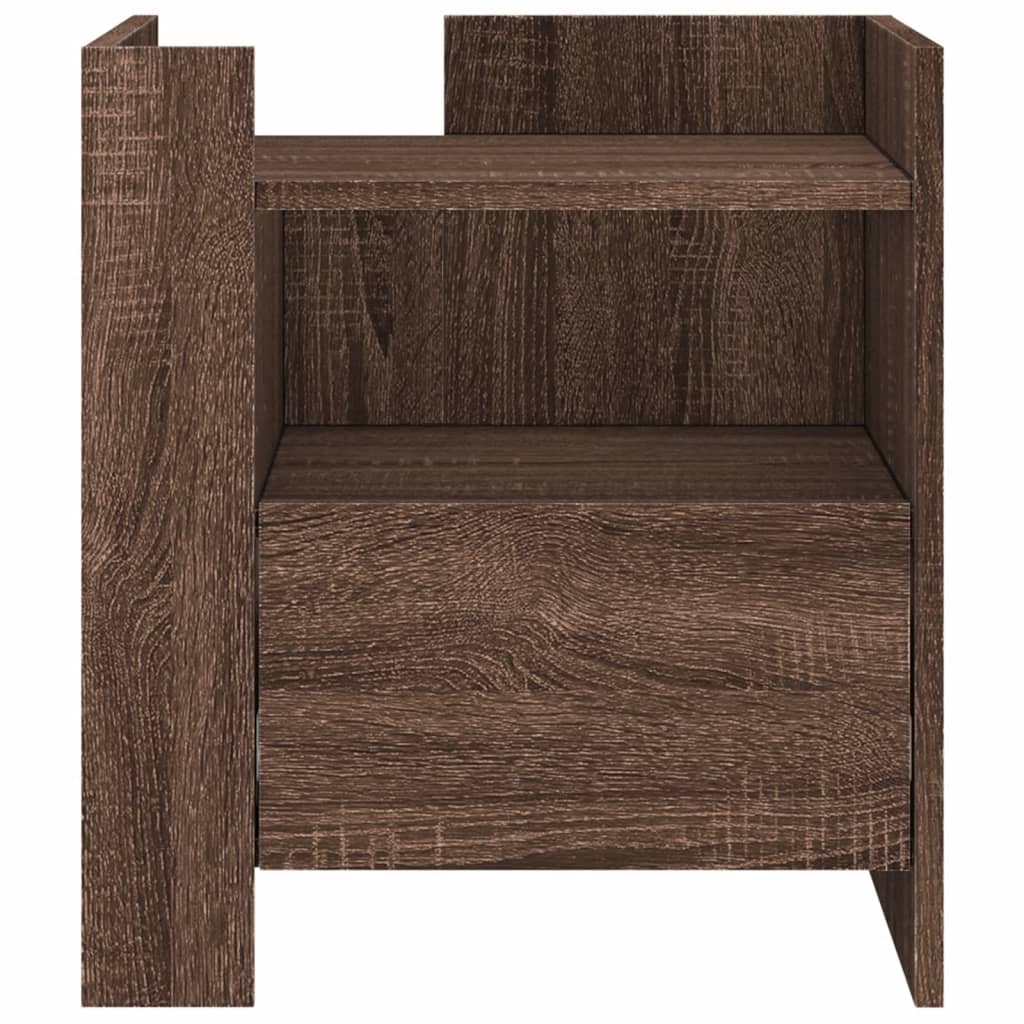 vidaXL Bedside Cabinet Brown Oak 45x50x50 cm Engineered Wood 4