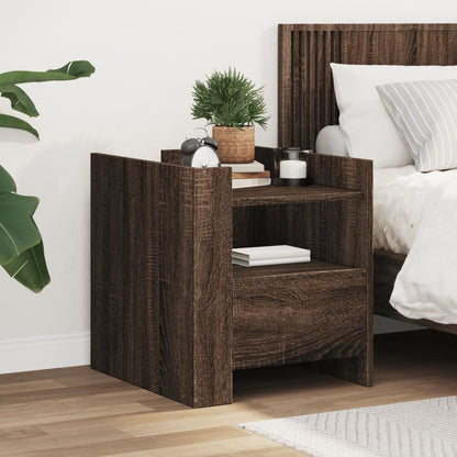 vidaXL Bedside Cabinet Brown Oak 45x50x50 cm Engineered Wood 1