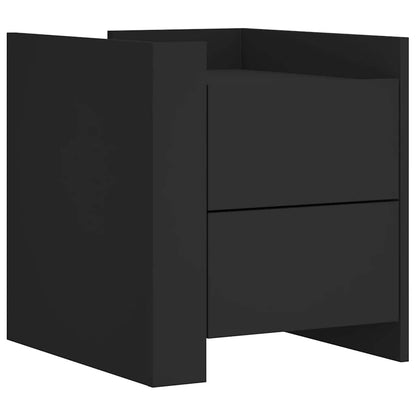 vidaXL Bedside Cabinet Black 45x50x50 cm Engineered Wood 2