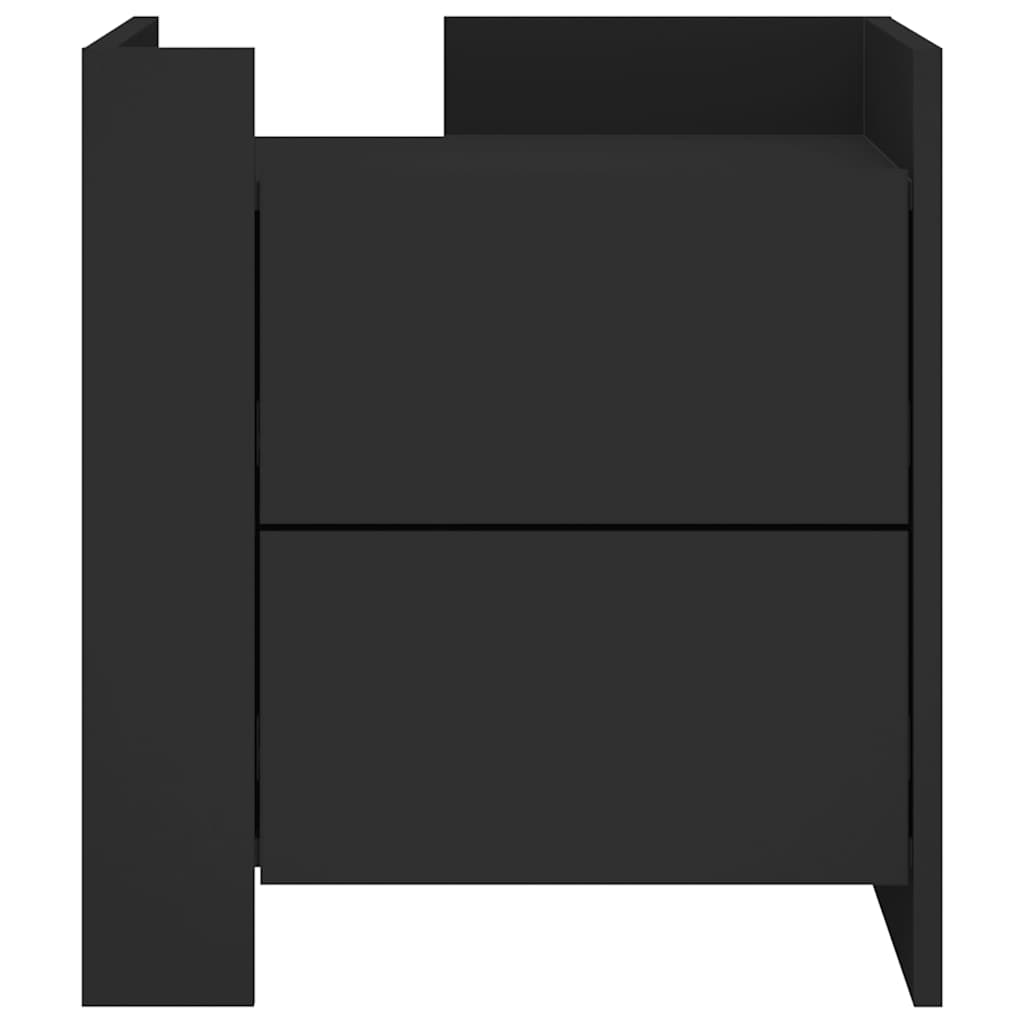 vidaXL Bedside Cabinet Black 45x50x50 cm Engineered Wood 4