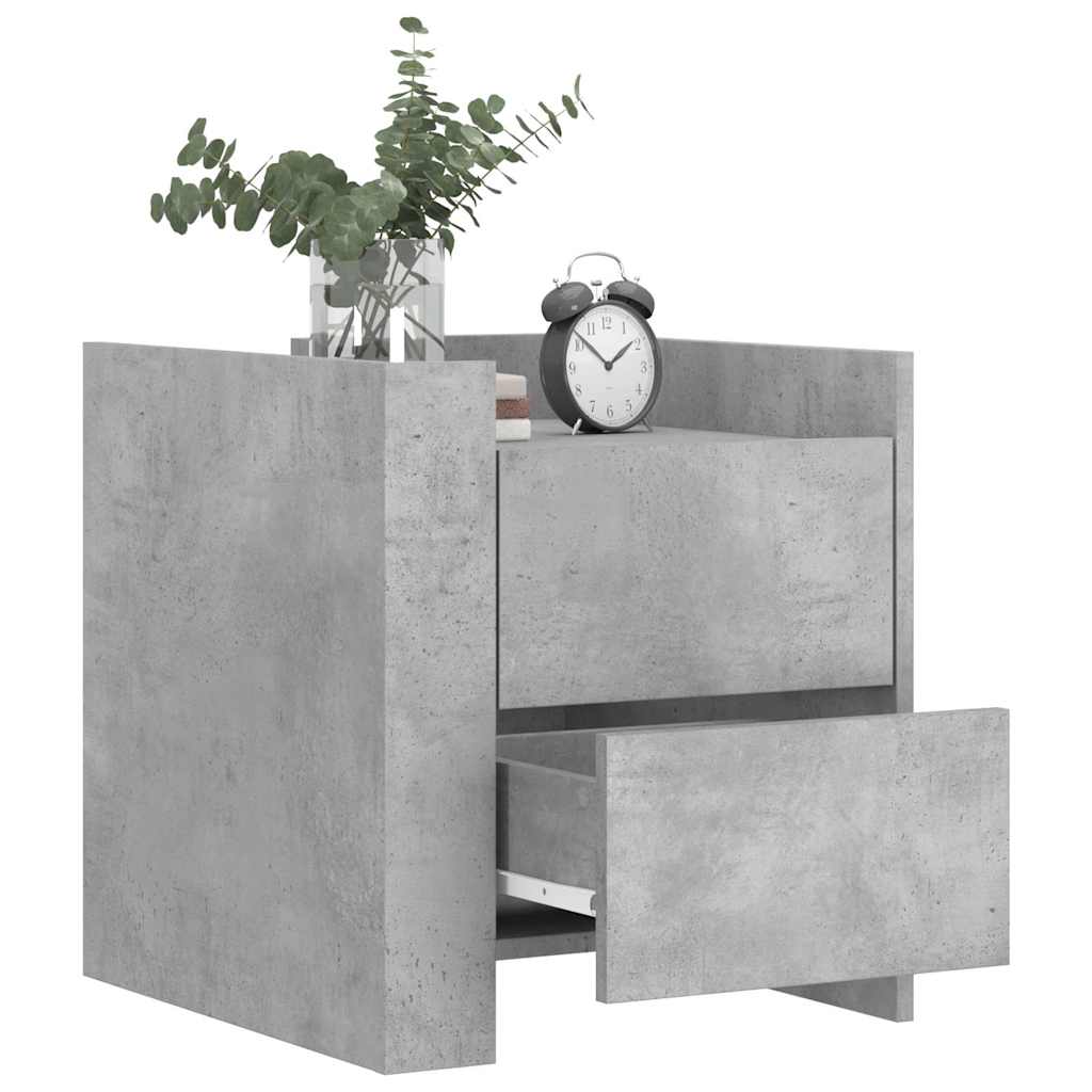 vidaXL Bedside Cabinet Concrete Grey 45x50x50 cm Engineered Wood 3