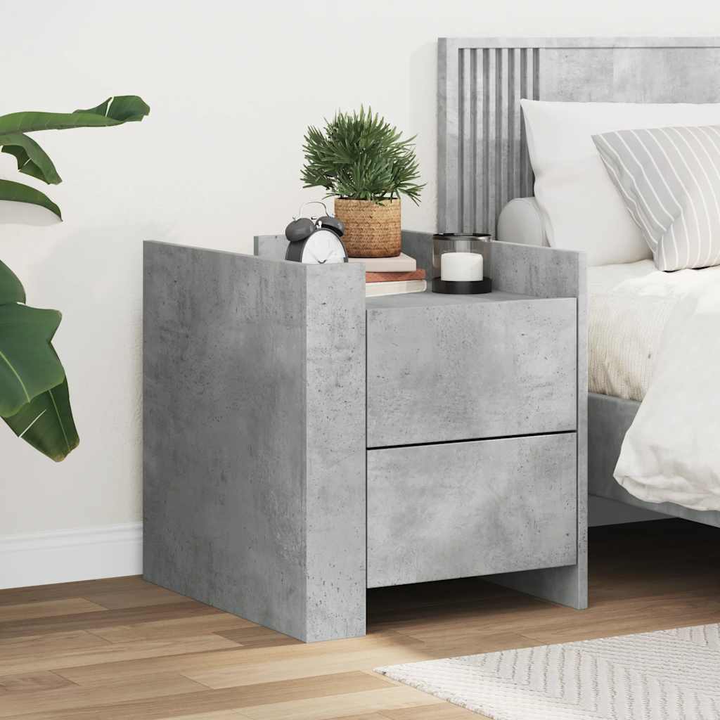 vidaXL Bedside Cabinet Concrete Grey 45x50x50 cm Engineered Wood 1