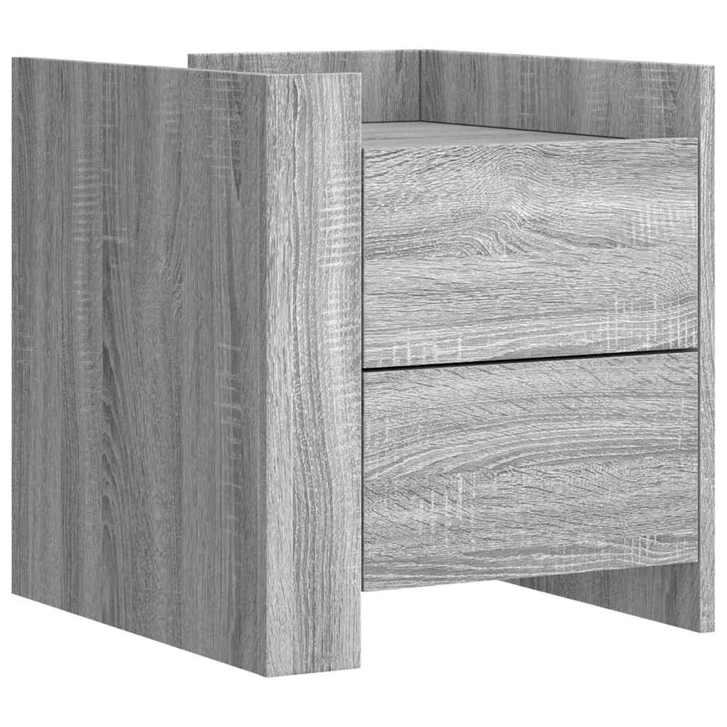 vidaXL Bedside Cabinet Grey Sonoma 45x50x50 cm Engineered Wood 2