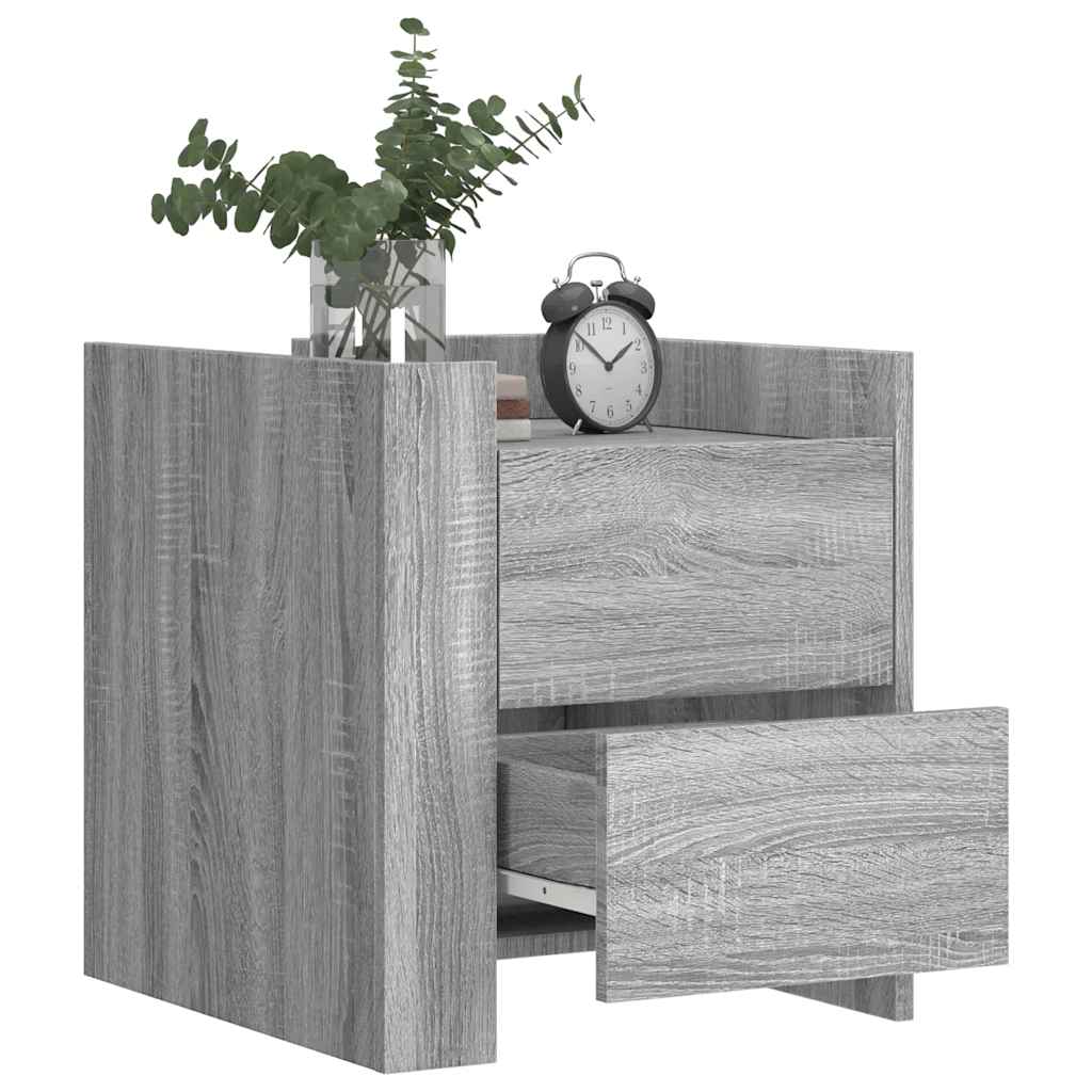 vidaXL Bedside Cabinet Grey Sonoma 45x50x50 cm Engineered Wood 3
