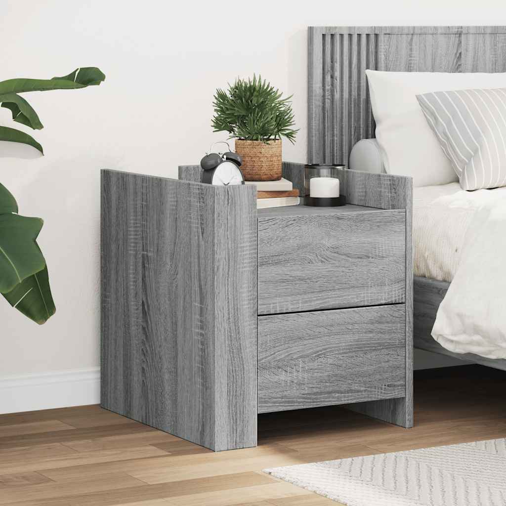 vidaXL Bedside Cabinet Grey Sonoma 45x50x50 cm Engineered Wood 1