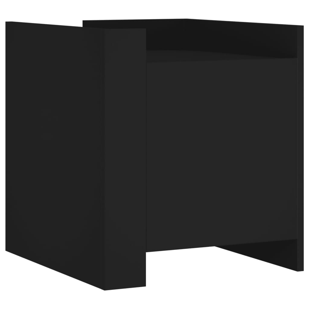 vidaXL Bedside Cabinet Black 45x50x50 cm Engineered Wood 2