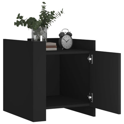 vidaXL Bedside Cabinet Black 45x50x50 cm Engineered Wood 3