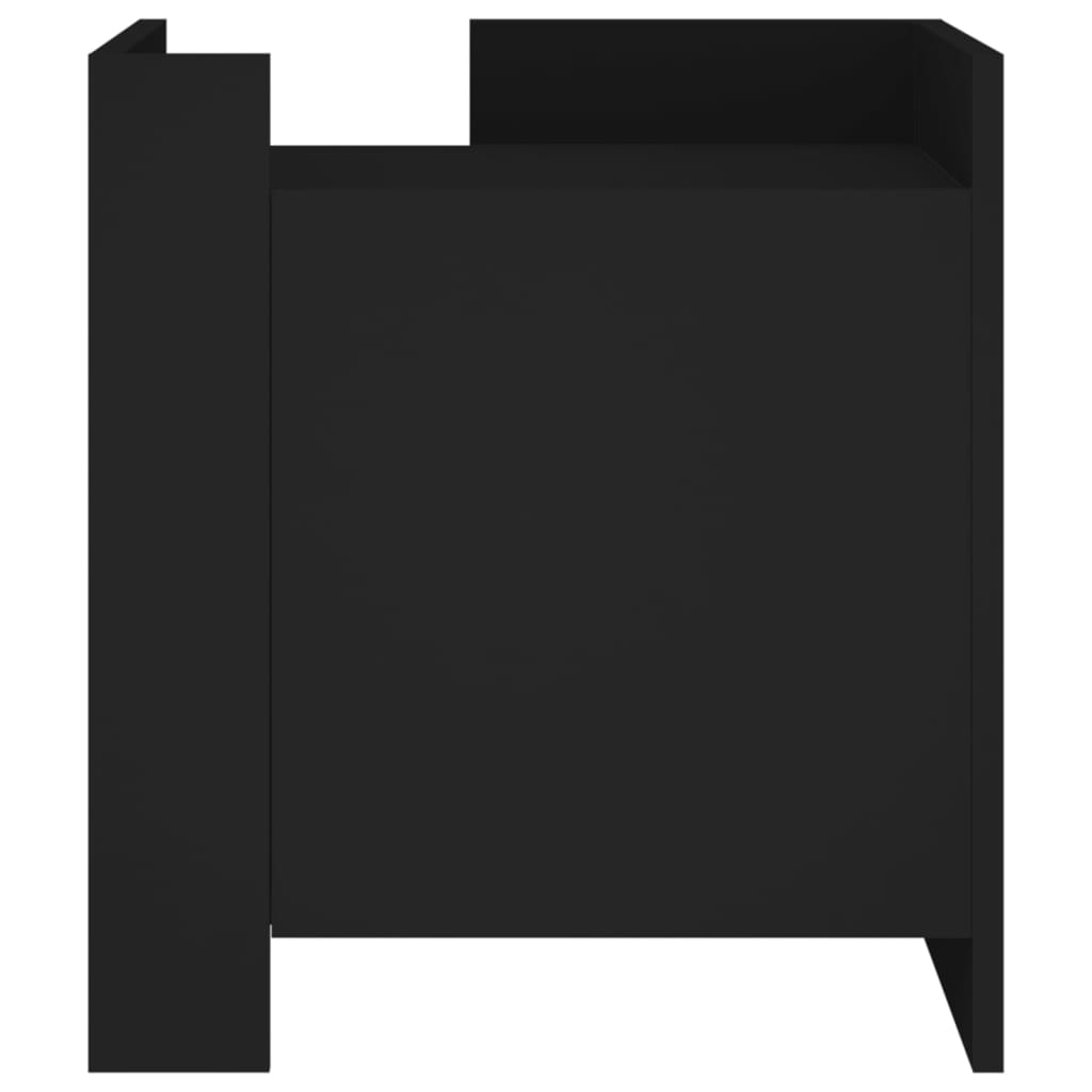 vidaXL Bedside Cabinet Black 45x50x50 cm Engineered Wood 4