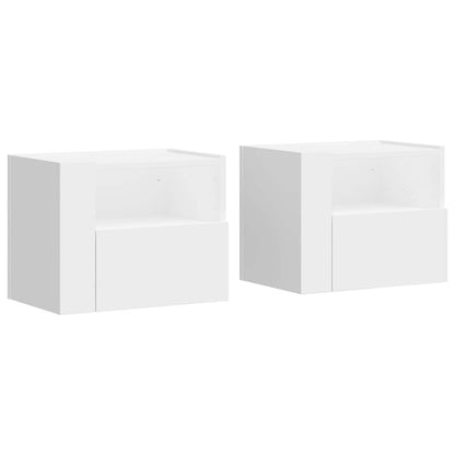 vidaXL Wall-mounted Bedside Cabinets 2 pcs White 45x30x35 cm 2