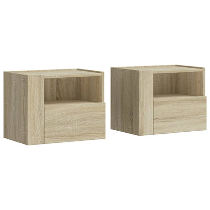 vidaXL Wall-mounted Bedside Cabinets 2 pcs Sonoma Oak 45x30x35 cm 2