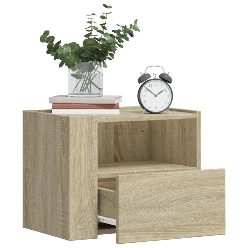 vidaXL Wall-mounted Bedside Cabinets 2 pcs Sonoma Oak 45x30x35 cm 1