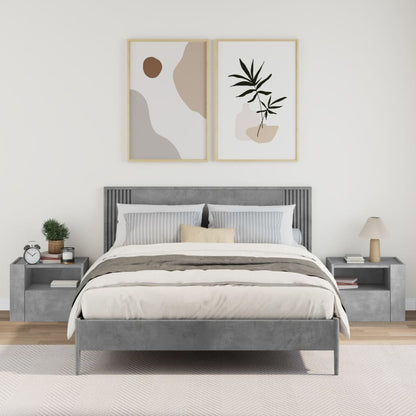 vidaXL Wall-mounted Bedside Cabinets 2 pcs Concrete Grey 45x30x35 cm 3