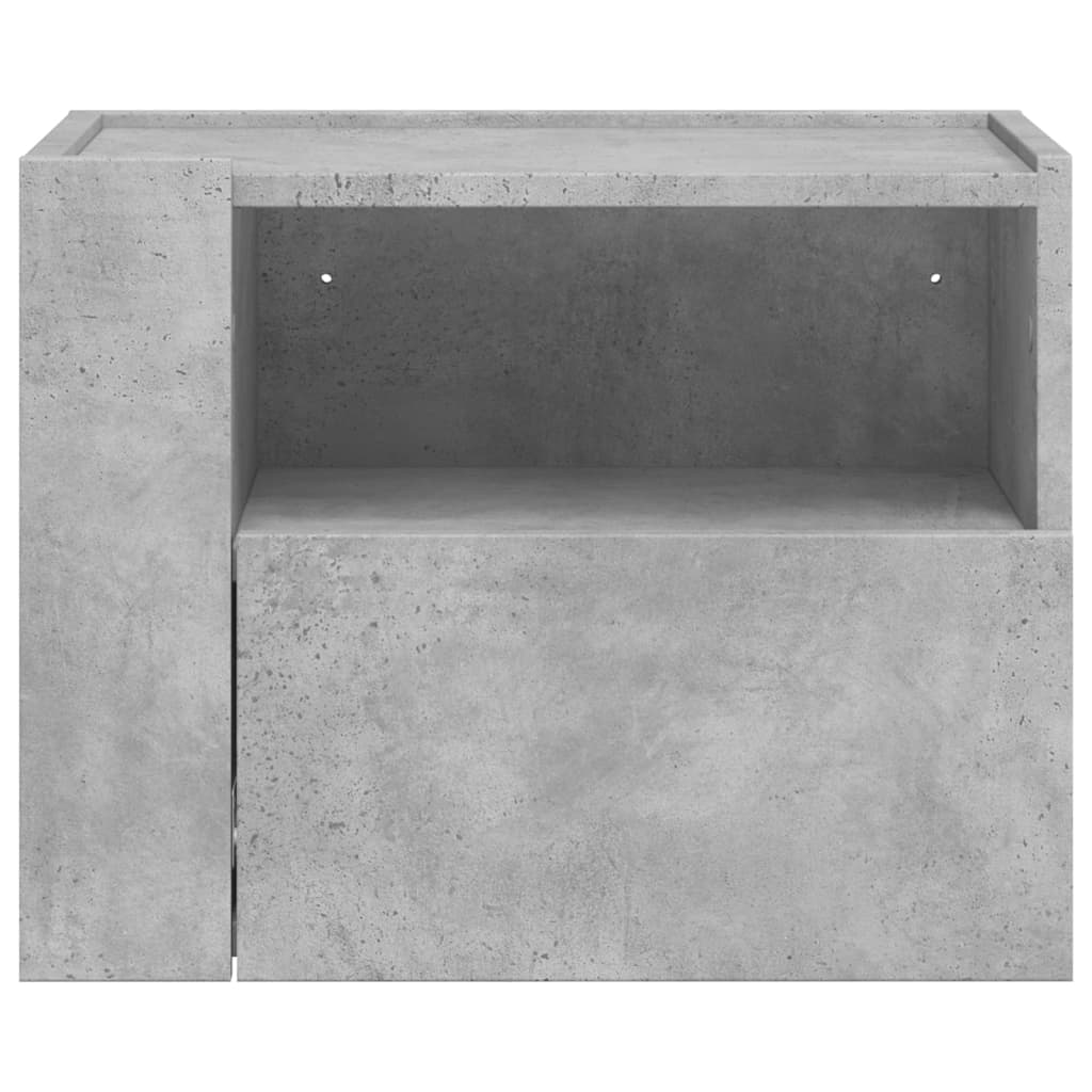 vidaXL Wall-mounted Bedside Cabinets 2 pcs Concrete Grey 45x30x35 cm 4