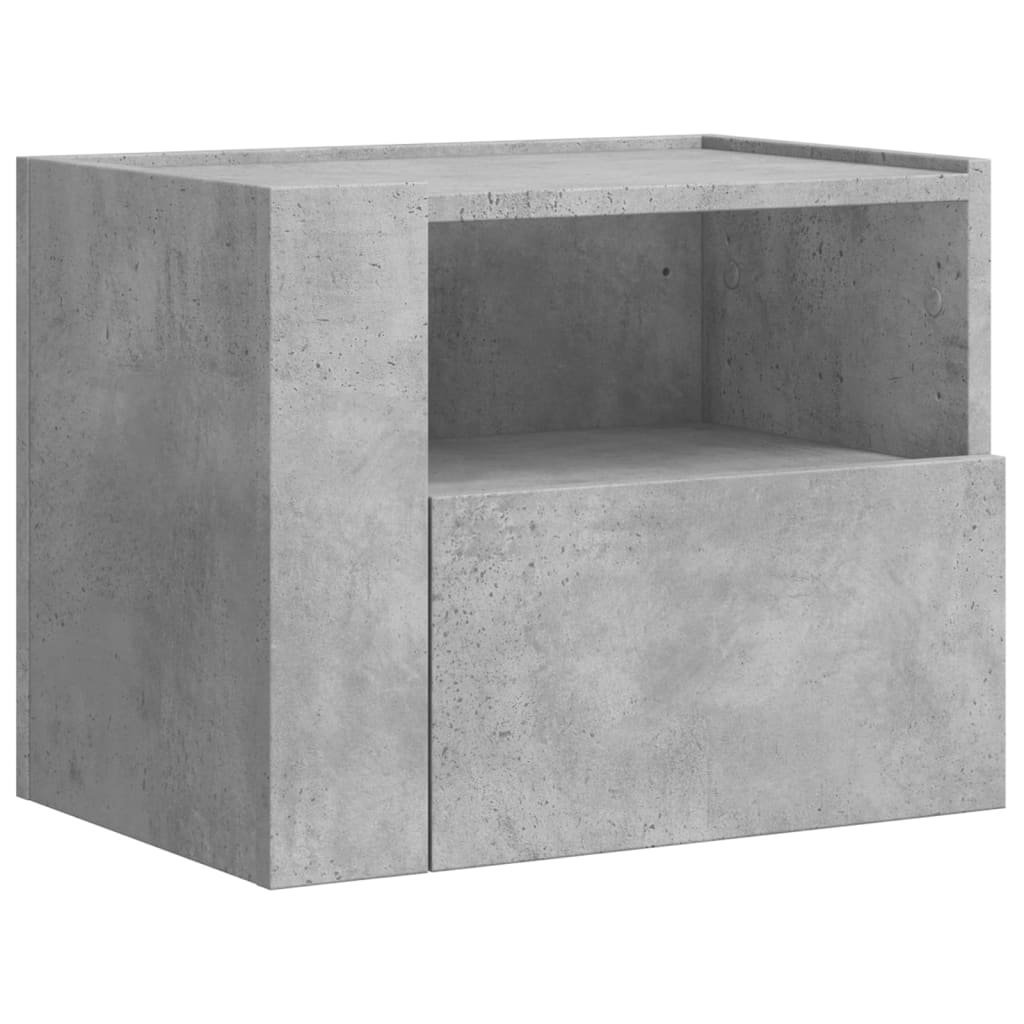 vidaXL Wall-mounted Bedside Cabinets 2 pcs Concrete Grey 45x30x35 cm 5