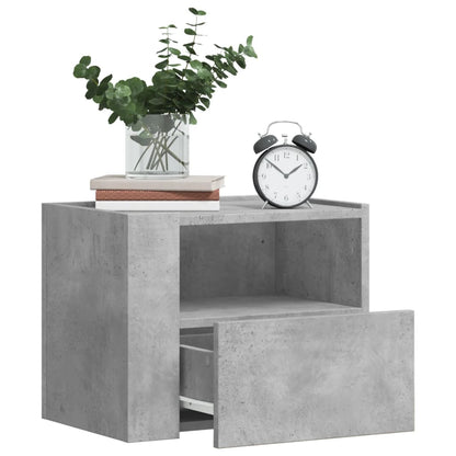 vidaXL Wall-mounted Bedside Cabinets 2 pcs Concrete Grey 45x30x35 cm 1
