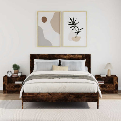 vidaXL Wall-mounted Bedside Cabinets 2 pcs Smoked Oak 45x30x35 cm 3