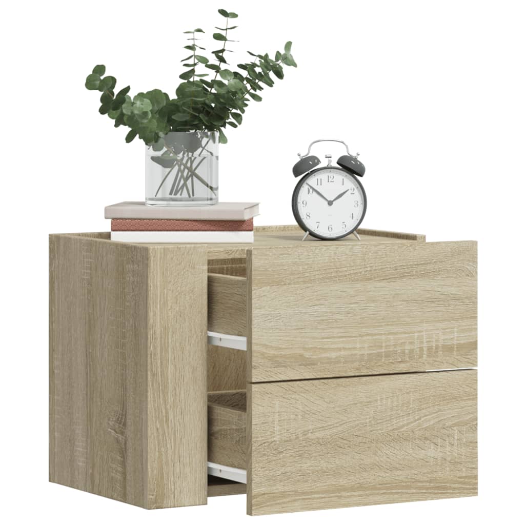 vidaXL Wall-mounted Bedside Cabinets 2 pcs Sonoma Oak 45x30x35 cm 1