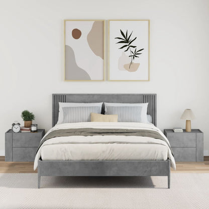 vidaXL Wall-mounted Bedside Cabinets 2 pcs Concrete Grey 45x30x35 cm 3