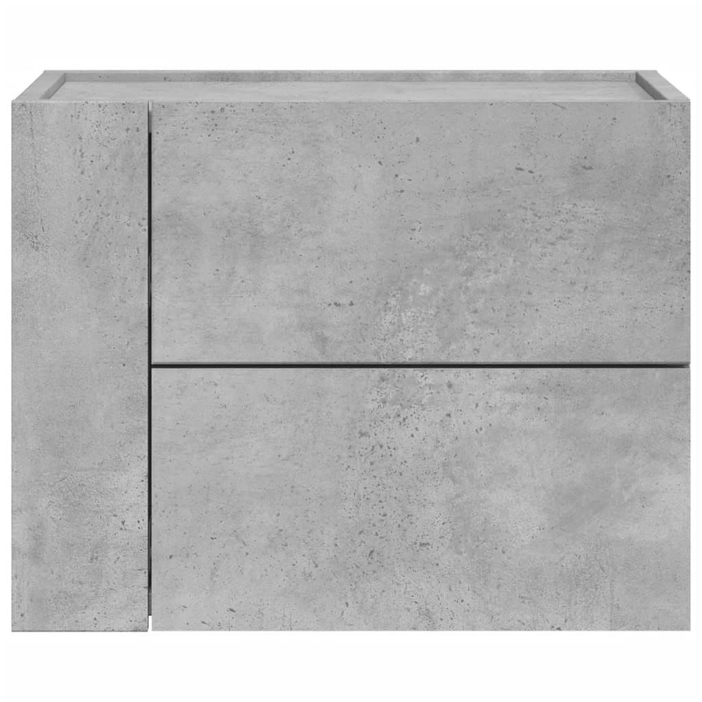 vidaXL Wall-mounted Bedside Cabinets 2 pcs Concrete Grey 45x30x35 cm 4