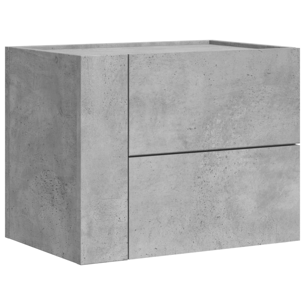vidaXL Wall-mounted Bedside Cabinets 2 pcs Concrete Grey 45x30x35 cm 5