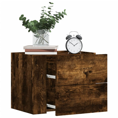 vidaXL Wall-mounted Bedside Cabinets 2 pcs Smoked Oak 45x30x35 cm 1