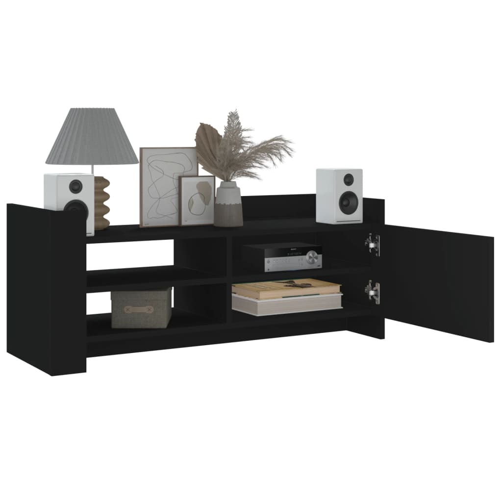 vidaXL TV Cabinet Black 100x35x40 cm Engineered Wood 3