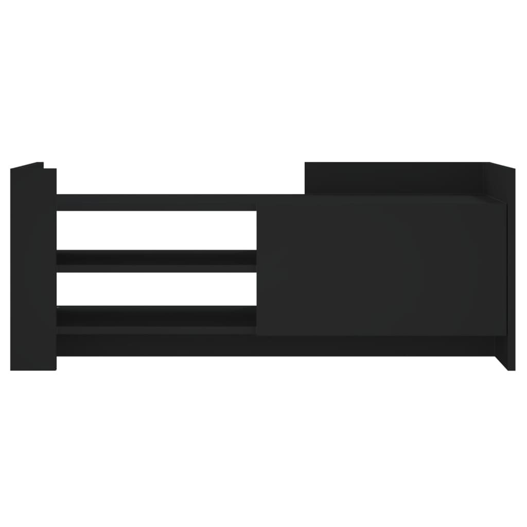 vidaXL TV Cabinet Black 100x35x40 cm Engineered Wood 4