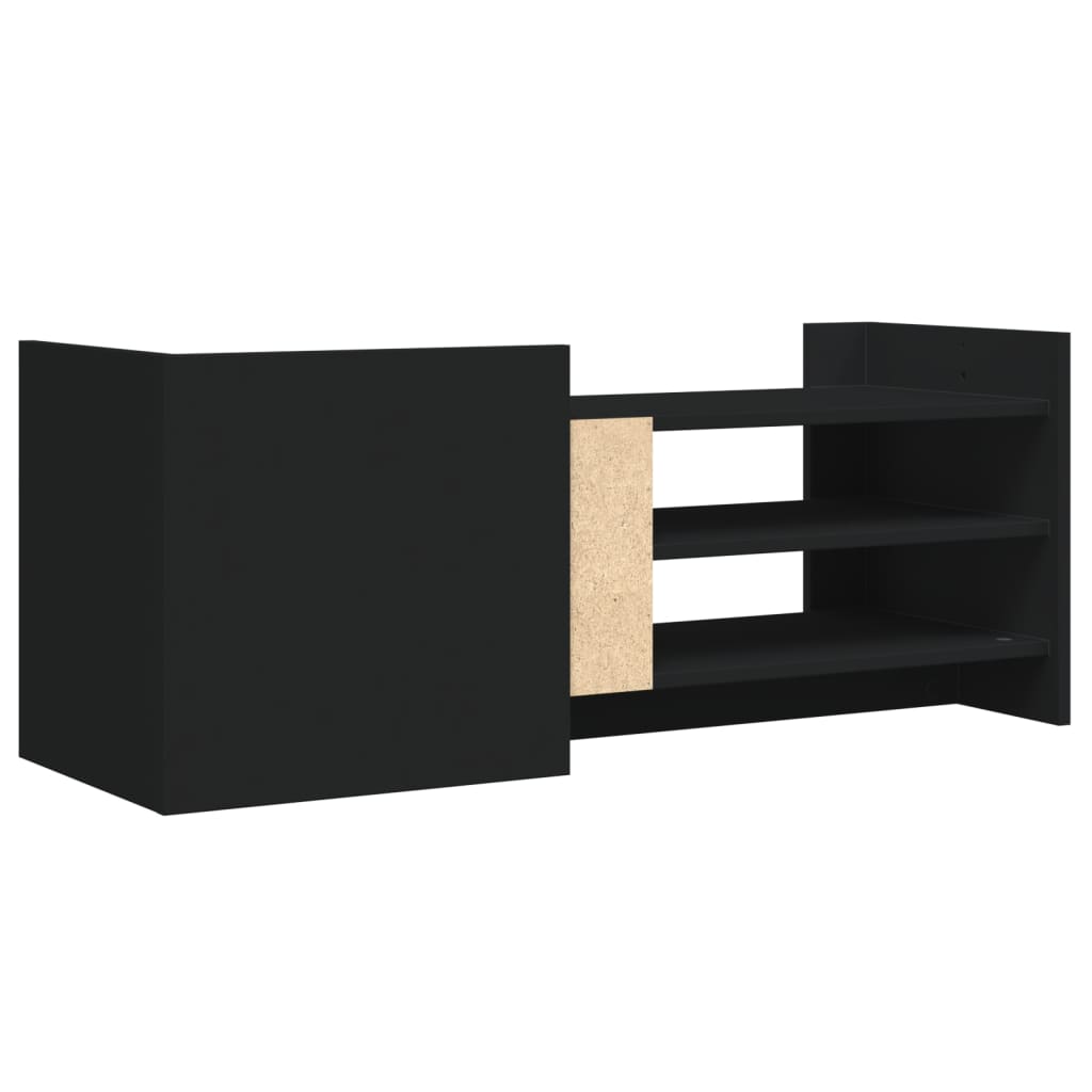 vidaXL TV Cabinet Black 100x35x40 cm Engineered Wood 6