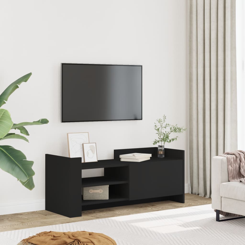 vidaXL TV Cabinet Black 100x35x40 cm Engineered Wood 1