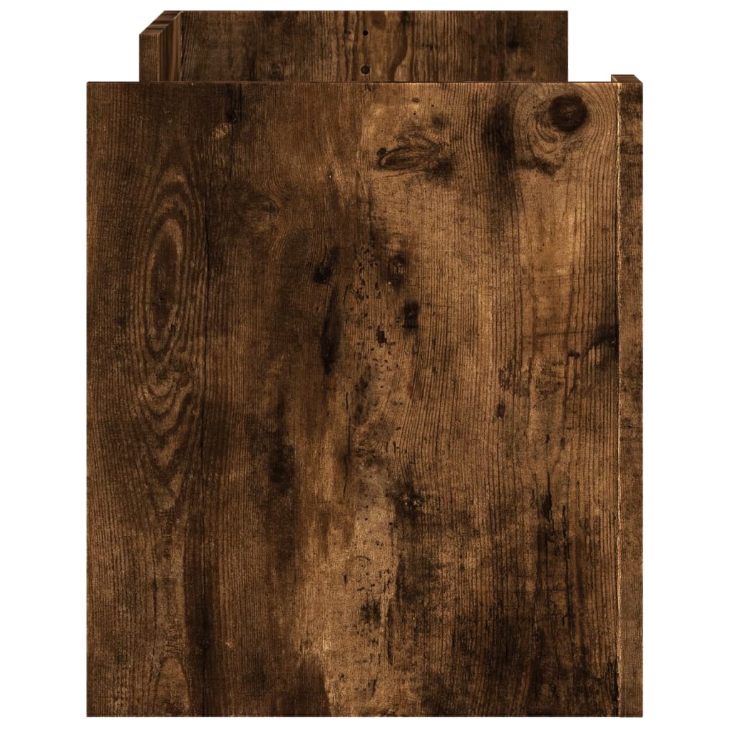 vidaXL TV Cabinet Smoked Oak 100x35x40 cm Engineered Wood 5