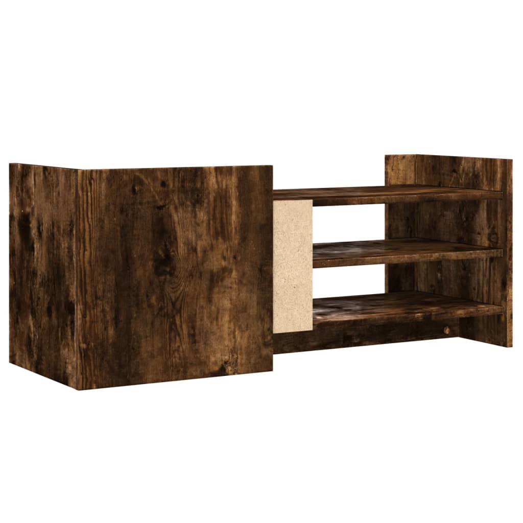 vidaXL TV Cabinet Smoked Oak 100x35x40 cm Engineered Wood 6