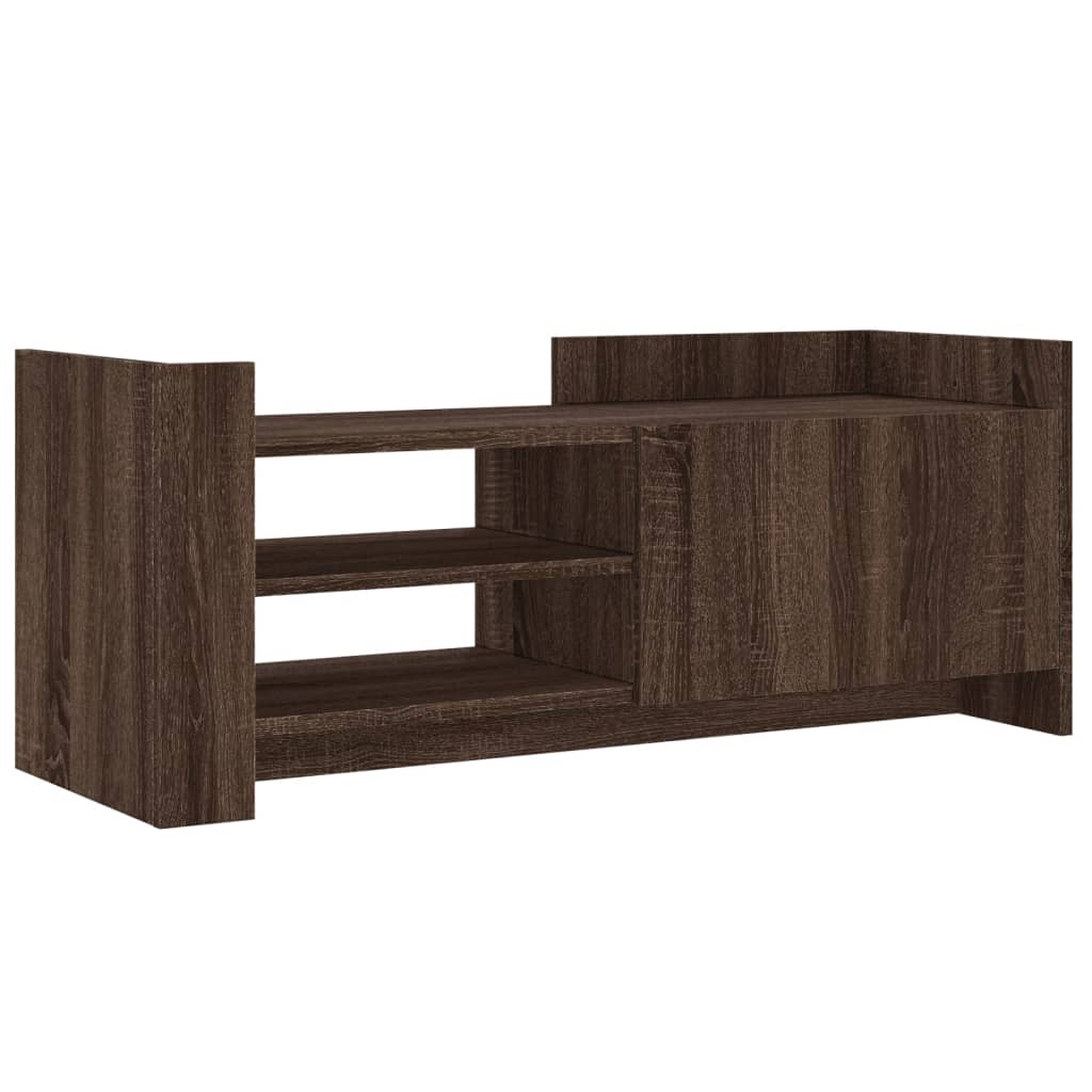 vidaXL TV Cabinet Brown Oak 100x35x40 cm Engineered Wood 2