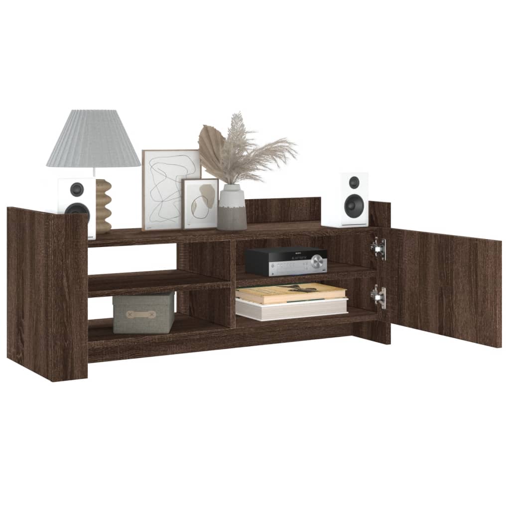 vidaXL TV Cabinet Brown Oak 100x35x40 cm Engineered Wood 3