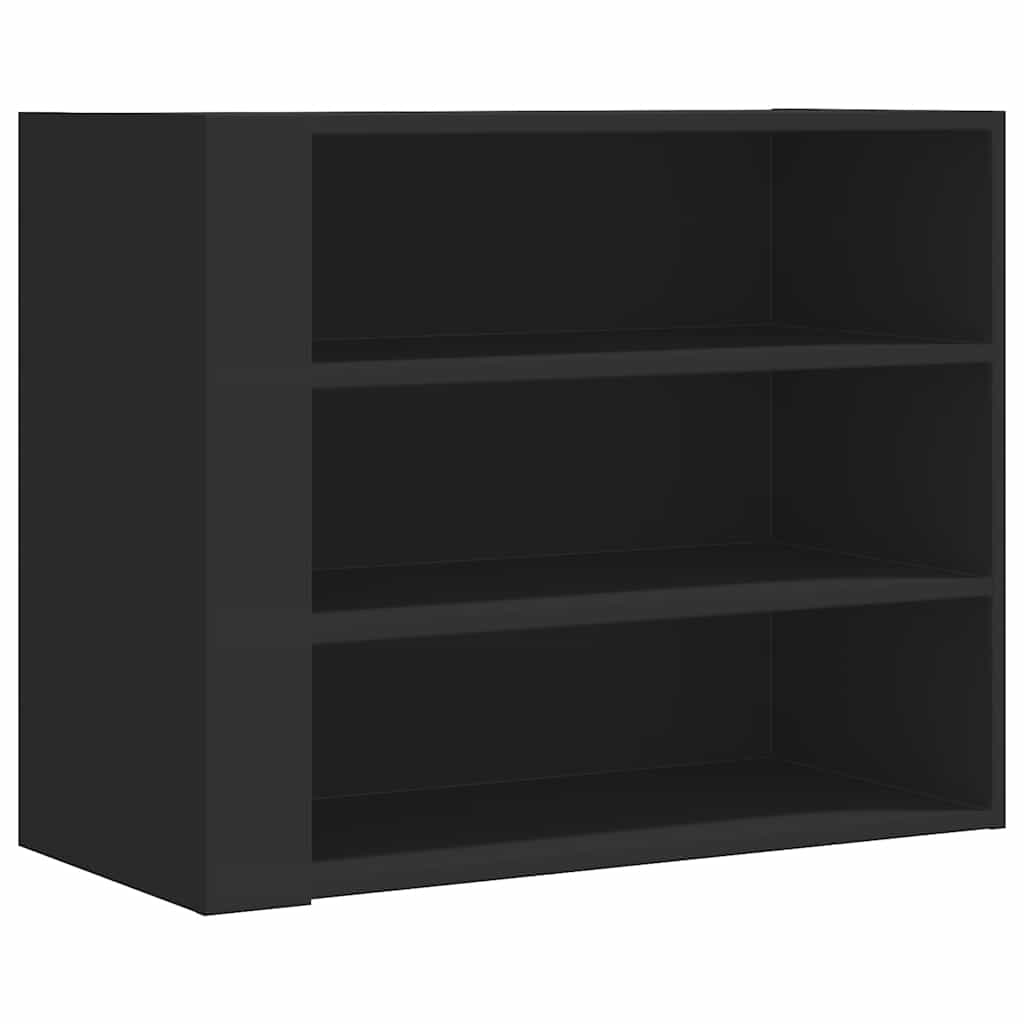 vidaXL Wall Cabinet Black 75x35x60 cm Engineered Wood 2