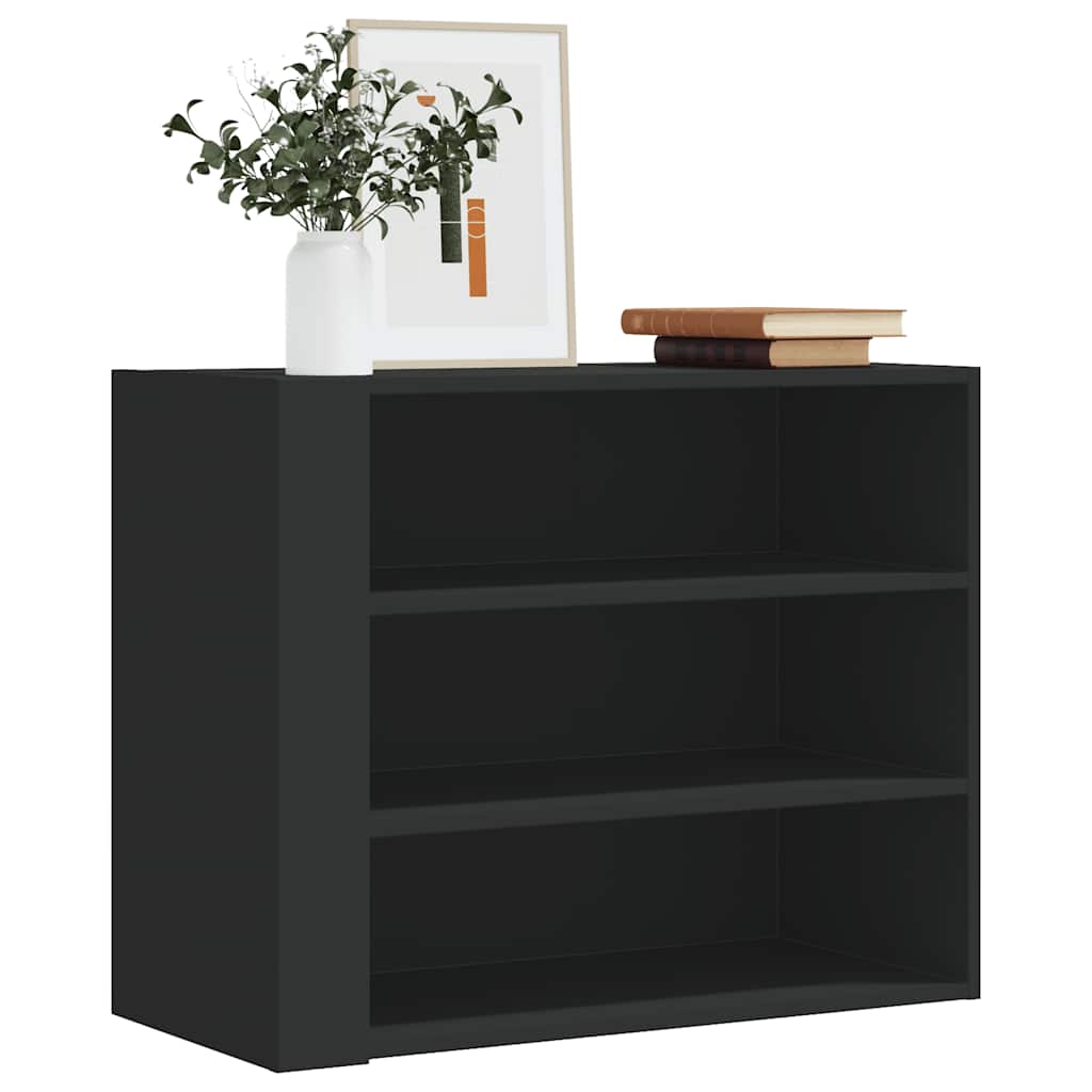 vidaXL Wall Cabinet Black 75x35x60 cm Engineered Wood 1