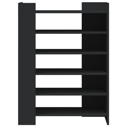 vidaXL Shoe Cabinet Black 74.5x37.5x100 cm Engineered Wood 4