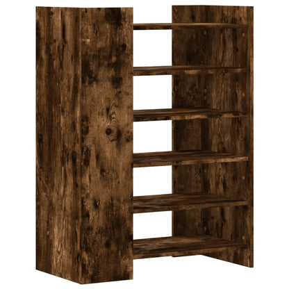 vidaXL Shoe Cabinet Smoked Oak 74.5x37.5x100 cm Engineered Wood 6